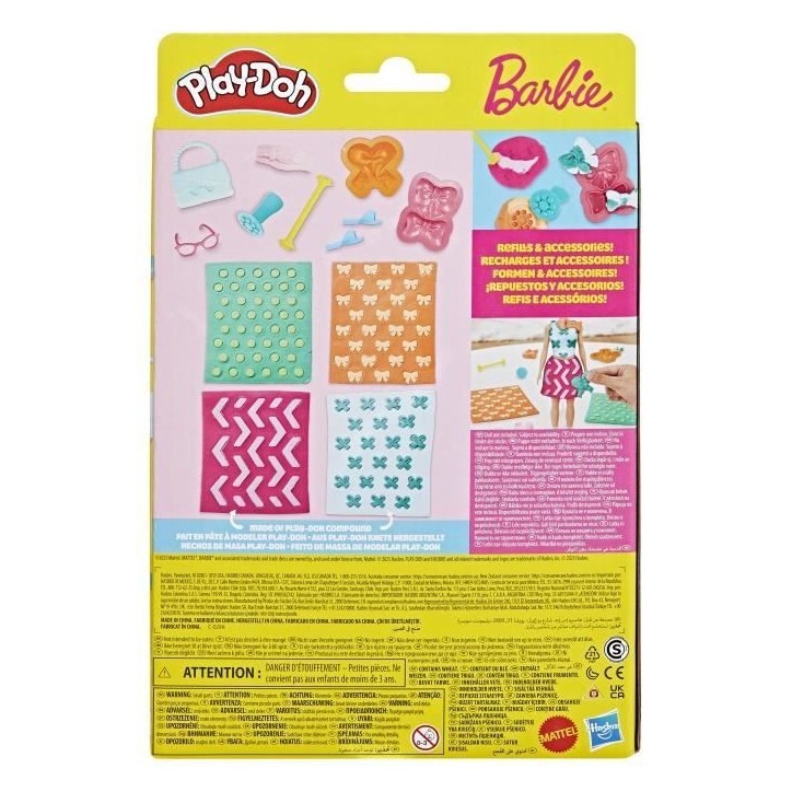 Play-Doh Barbie Perles et noeuds, recharges pour coffret de pâte a modeler