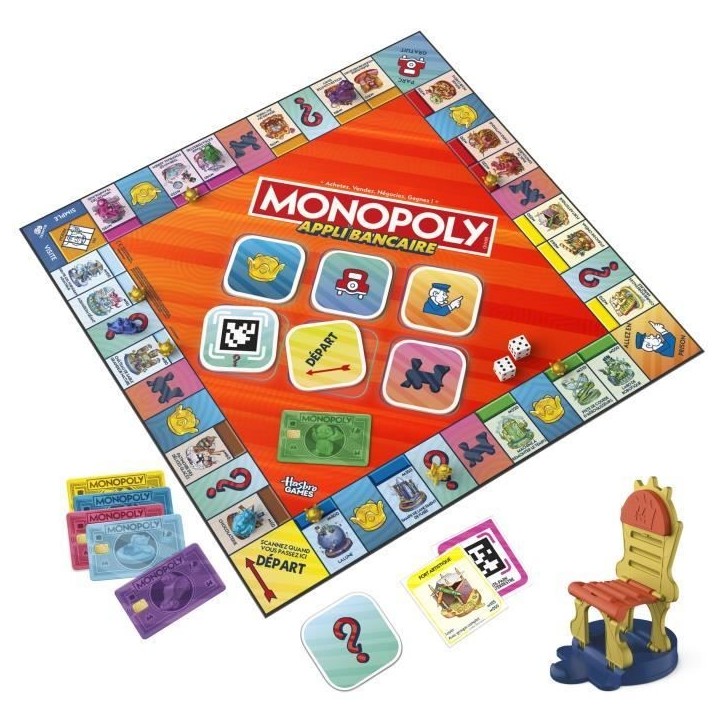 Monopoly Appli bancaire, jeu de plateau avec appli pour appareil type smartphone, des 8 ans Monopoly Appli bancaire, jeu de plateau avec appli pour appareil type smartphone, des 8 ans