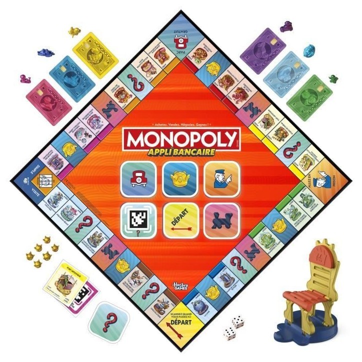Monopoly Appli bancaire, jeu de plateau avec appli pour appareil type smartphone, des 8 ans Monopoly Appli bancaire, jeu de plateau avec appli pour appareil type smartphone, des 8 ans