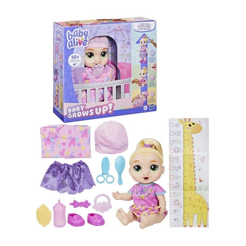 Baby Alive Bébé grandit LaLa GooGoo, coffret poupée interactive, av Baby Alive Bébé grandit LaLa GooGoo, coffret poupée interactive, av