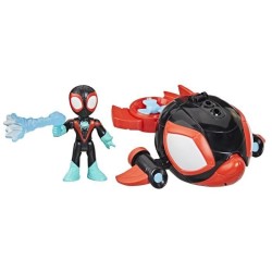 Figurine et véhicule Miles Morales Water-Webs Dauphin filant, Marvel