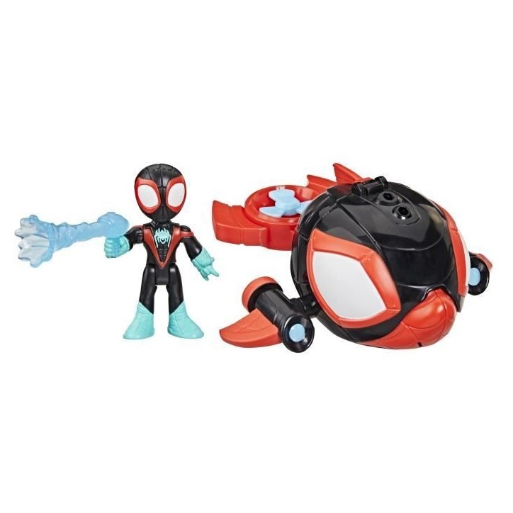 Figurine et véhicule Miles Morales Water-Webs Dauphin filant, Marvel Spidey et ses Amis Extraordinaires, Des 4 ans