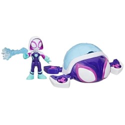 Figurine et véhicule Ghost-Spider Water-Webs Tortue fantôme, Marvel