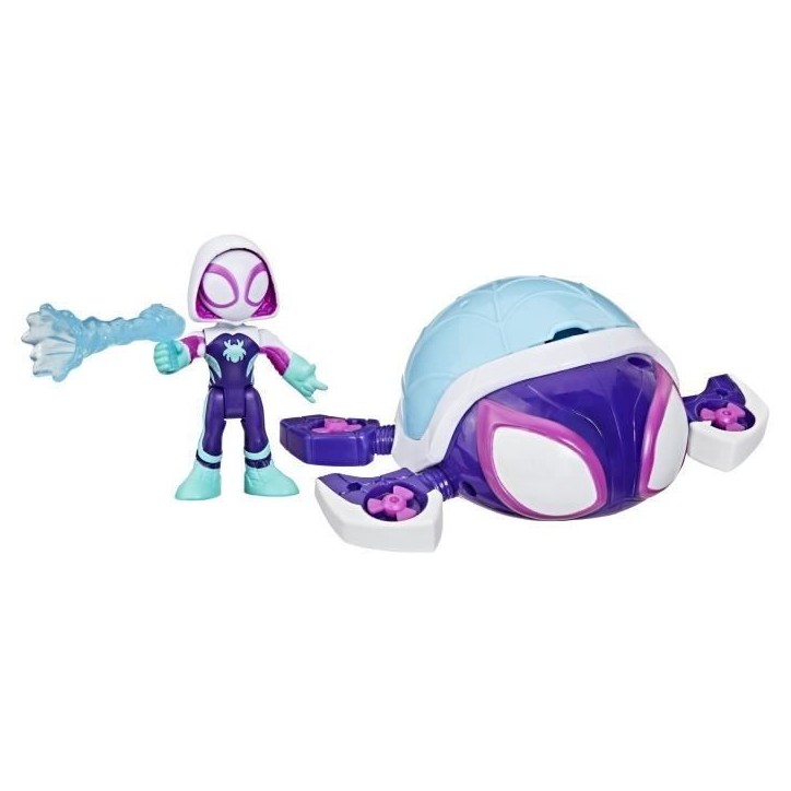 Figurine et véhicule Ghost-Spider Water-Webs Tortue fantôme, Marvel Spidey et ses Amis Extraordinaires, Des 4 ans