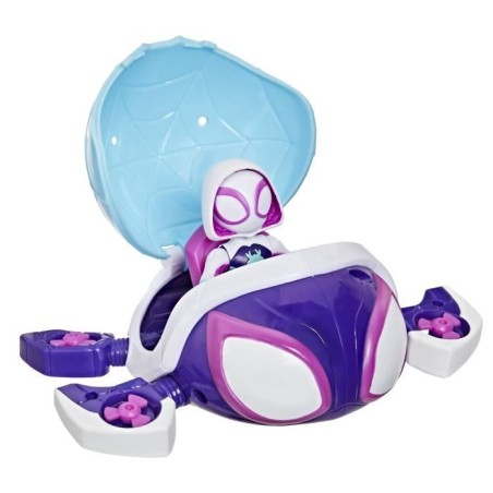 Figurine et véhicule Ghost-Spider Water-Webs Tortue fantôme, Marvel Spidey et ses Amis Extraordinaires, Des 4 ans