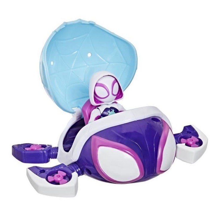 Figurine et véhicule Ghost-Spider Water-Webs Tortue fantôme, Marvel Spidey et ses Amis Extraordinaires, Des 4 ans