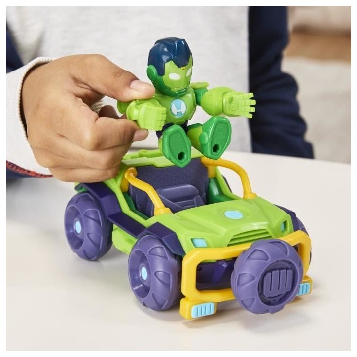 Figurine Iron Hulk et véhicule Bolide blindé, Marvel Iron Man and his Awesome Friends, des 3 ans Figurine Iron Hulk et véhicule Bolide blindé, Marvel Iron Man and his Awesome Friends, des 3 ans