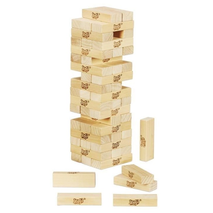 Jenga, Jeu de société d'ambiance, Jeu avec dé numérique, Hasbro Games, Des 8 ans