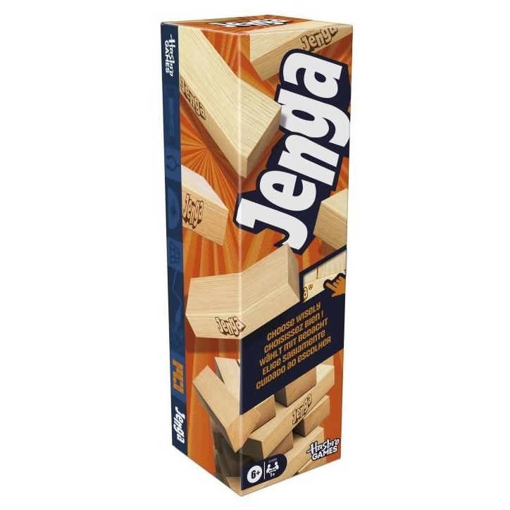 Jenga, Jeu de société d'ambiance, Jeu avec dé numérique, Hasbro Games, Des 8 ans