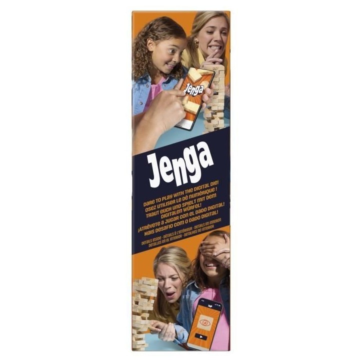 Jenga, Jeu de société d'ambiance, Jeu avec dé numérique, Hasbro Games, Des 8 ans