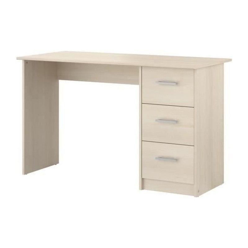 Bureau droit 3 tiroirs ESSENTIEL - Panneaux de particules - Décor Aca
