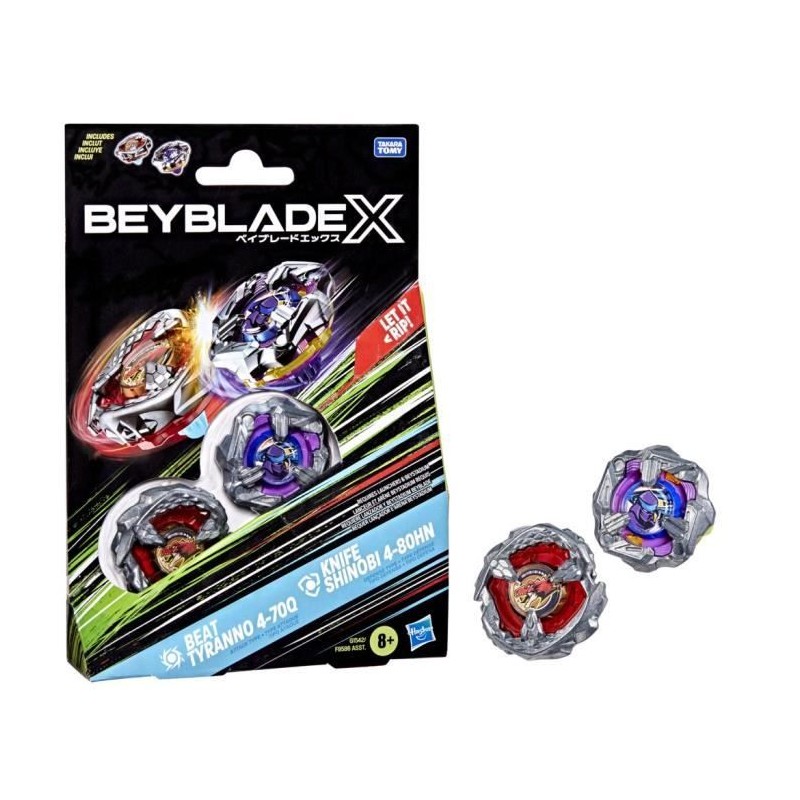 Beyblade X Dual Pack Beat Tyranno 4-70Q et Knife Shinobi 4-80HN, 2 to Beyblade X Dual Pack Beat Tyranno 4-70Q et Knife Shinobi 4-80HN, 2 to