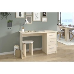 Bureau droit 3 tiroirs ESSENTIEL - Panneaux de particules - Décor Aca