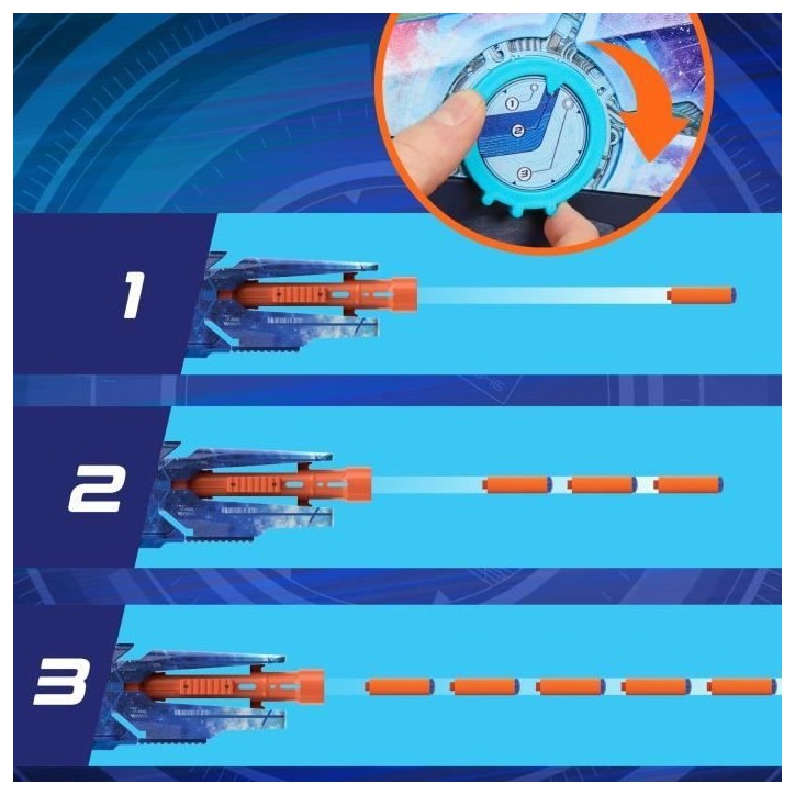 Nerf Loadout Galactic Commander, blaster a fléchettes en mousse motorisé, 3 accessoires et 48 fléchettes Nerf N1, des 8 an Nerf Loadout Galactic Commander, blaster a fléchettes en mousse motorisé, 3 accessoires et 48 fléchettes Nerf N1, des 8 an
