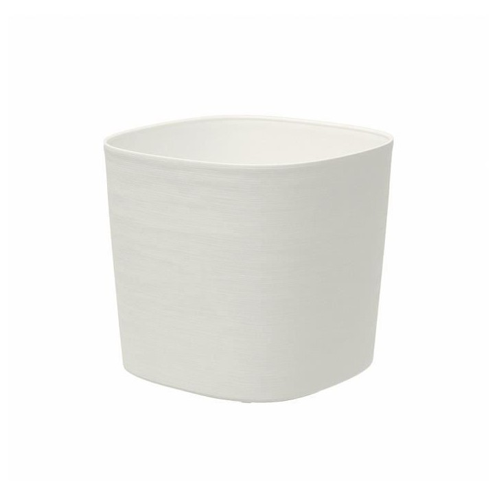 Pot avec réserve d'eau - GARDEN ID Respect - Blanc 20 x 20 cm - avec 100% déchets ménagers et 100% recyclable - Surface struc