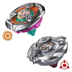 Beyblade X Dual Pack Gill Shark 4-70O et Pearl Tiger 3-60U, Toupie de
