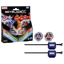 Beyblade X Multipack Toupie Captain America 4-70GB contre Red Hulk 1-8