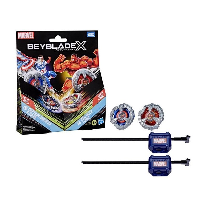 Beyblade X Multipack Toupie Captain America 4-70GB contre Red Hulk 1-8 Beyblade X Multipack Toupie Captain America 4-70GB contre Red Hulk 1-8
