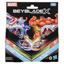 Beyblade X Multipack Toupie Captain America 4-70GB contre Red Hulk 1-8