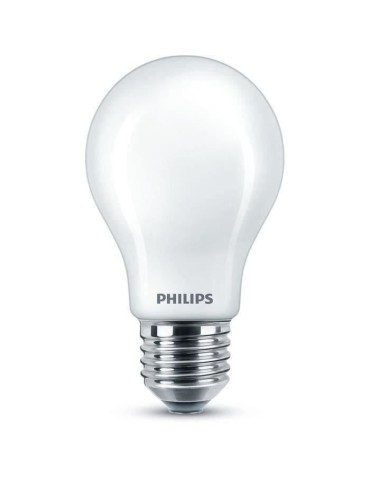 Ampoule standard LED PHILIPS Non dimmable - Verre dépoli - E27 - 60W - Blanc Chaud