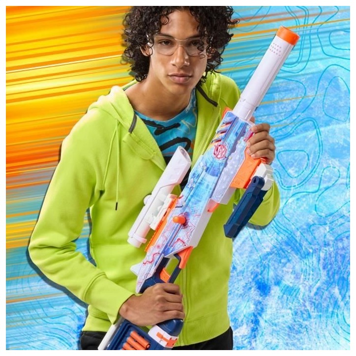 Nerf Loadout Arctic Zerostriker, blaster avec 4 accessoires interchangeables, 24 fléchettes Nerf N1, chargeur interne 6 flé Nerf Loadout Arctic Zerostriker, blaster avec 4 accessoires interchangeables, 24 fléchettes Nerf N1, chargeur interne 6 flé