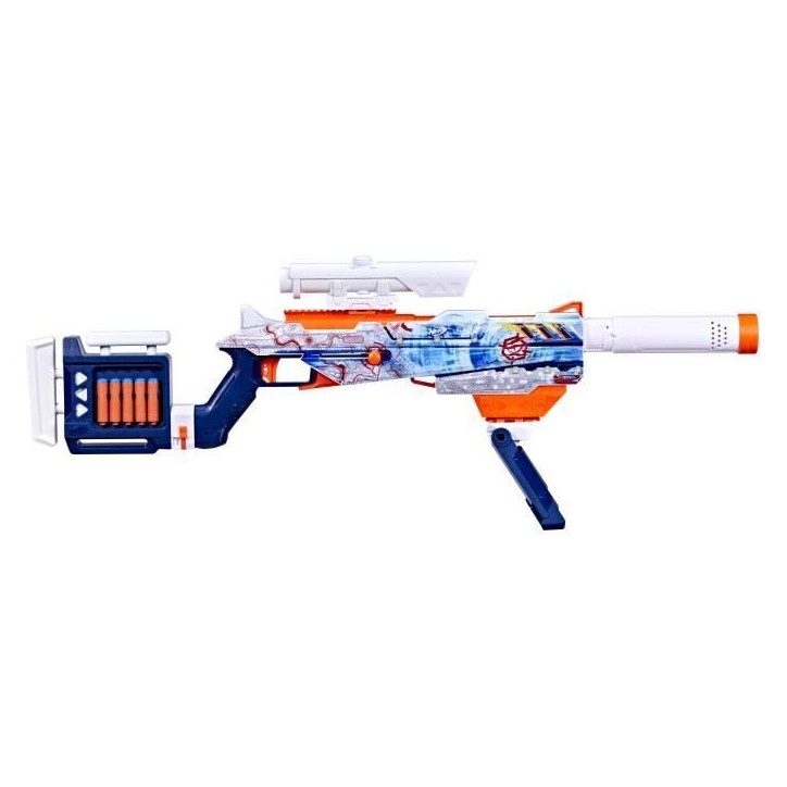 Nerf Loadout Arctic Zerostriker, blaster avec 4 accessoires interchangeables, 24 fléchettes Nerf N1, chargeur interne 6 flé Nerf Loadout Arctic Zerostriker, blaster avec 4 accessoires interchangeables, 24 fléchettes Nerf N1, chargeur interne 6 flé