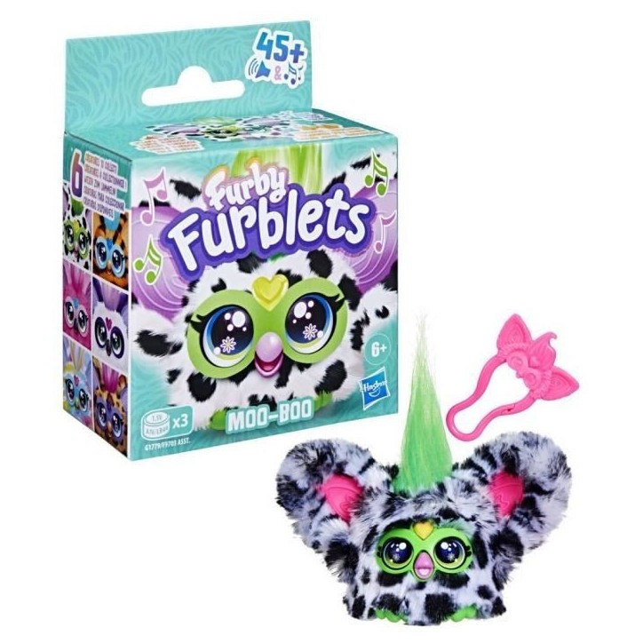 Furby Furblets Moo-Boo, Mini peluche électronique pour filles et garçons, plus de 45 sons, a partir de 6 ans, série 4, Hasbro Furby Furblets Moo-Boo, Mini peluche électronique pour filles et garçons, plus de 45 sons, a partir de 6 ans, série 4, Hasbro