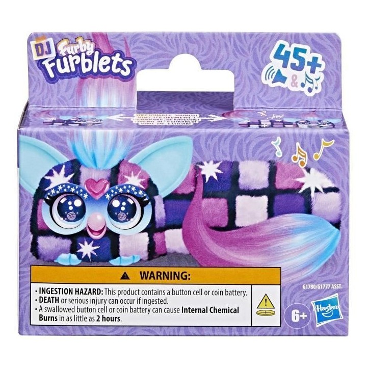 Furby DJ Furblets Dis-Co-Dazz, Mini peluche électronique, jouet pour enfant, 45 sons et musiques, des 6 ans Furby DJ Furblets Dis-Co-Dazz, Mini peluche électronique, jouet pour enfant, 45 sons et musiques, des 6 ans