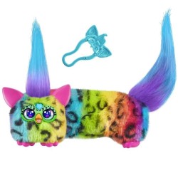 Furby DJ Furblets Rain-Bow-Kat, Mini peluche électronique, jouet pour