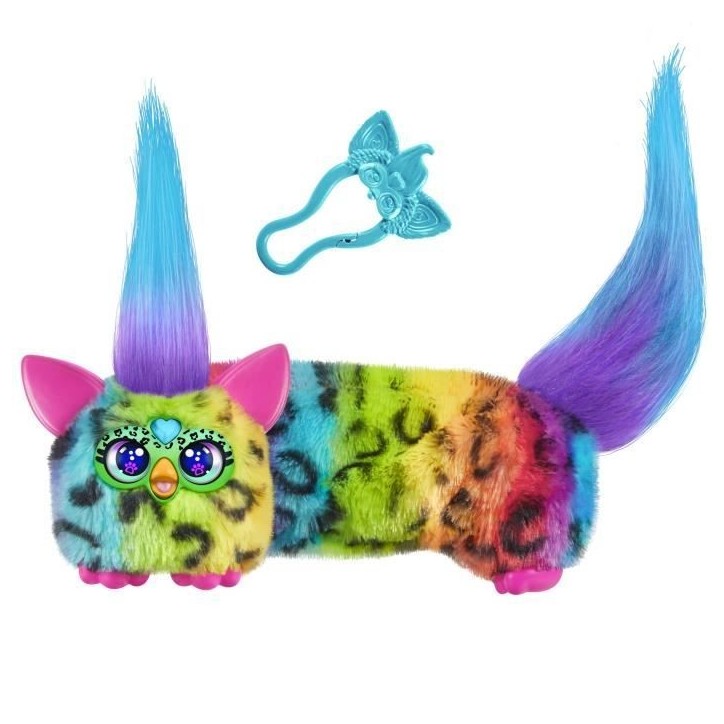 Furby DJ Furblets Rain-Bow-Kat, Mini peluche électronique, jouet pour enfant, 45 sons et musiques, des 6 ans Furby DJ Furblets Rain-Bow-Kat, Mini peluche électronique, jouet pour enfant, 45 sons et musiques, des 6 ans