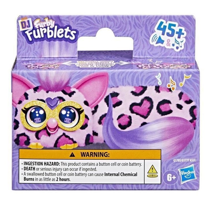 Furby DJ Furblets Kitt-Ee-Luv, Mini peluche électronique, jouet pour enfant, 45 sons et musiques, des 6 ans Furby DJ Furblets Kitt-Ee-Luv, Mini peluche électronique, jouet pour enfant, 45 sons et musiques, des 6 ans