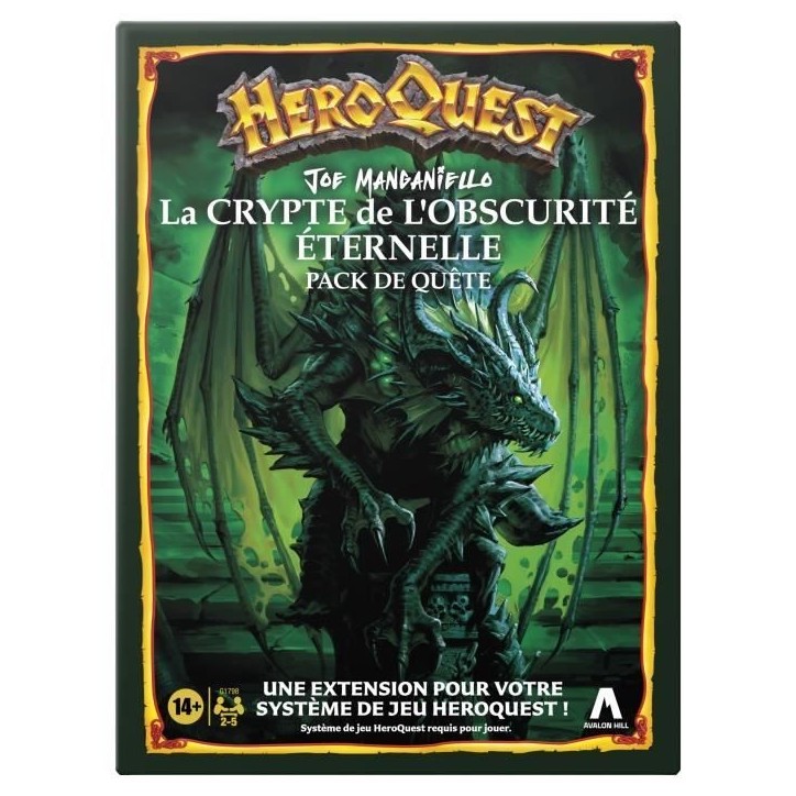 HeroQuest Pack de quete La crypte de l'obscurité éternelle, jeu de rôle, jeu de plateau, systeme de jeu HeroQuest requis, Ava HeroQuest Pack de quete La crypte de l'obscurité éternelle, jeu de rôle, jeu de plateau, systeme de jeu HeroQuest requis, Ava