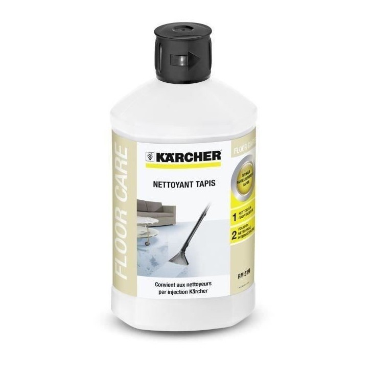 Solution de nettoyage de moquette - KÄRCHER - RM 519 - 1L - Compatible avec les aspirateurs professionnels SE Solution de nettoyage de moquette - KÄRCHER - RM 519 - 1L - Compatible avec les aspirateurs professionnels SE