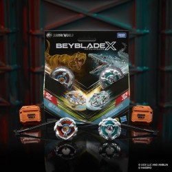 Beyblade X Jurassic World T. Rex contre Mosasaurus, 2 toupies de comp