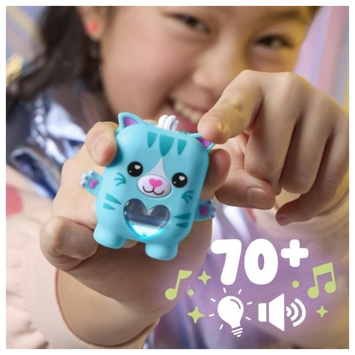 Nano-mals Pawtricia le chaton bleu, compagnon électronique, plus de 70 réactions, jouet de poche interactif pour filles et ga