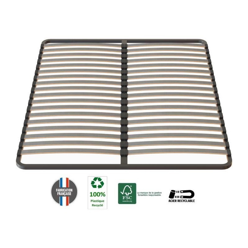 SEDAC Sommier 160x200 - 18 Lattes 53mm - Anthracite SEDAC Sommier 160x200 - 18 Lattes 53mm - Anthracite