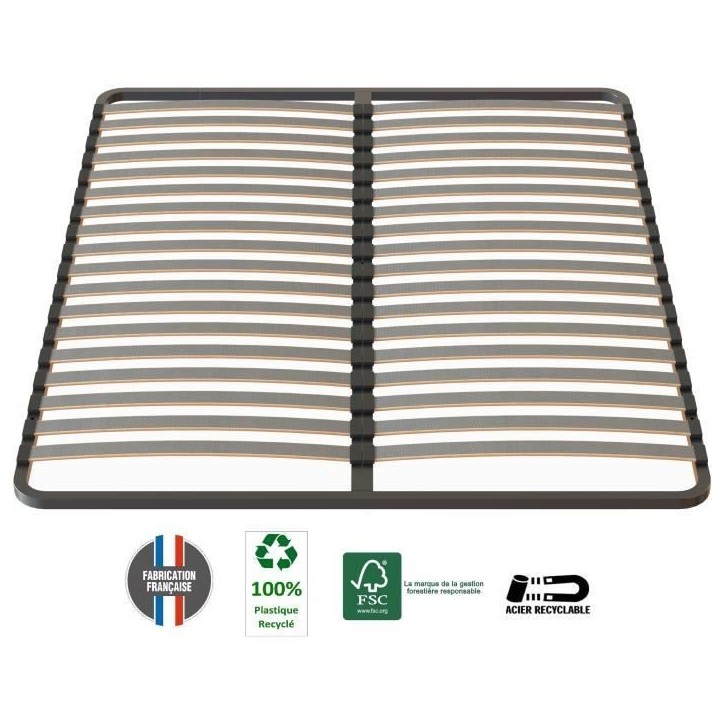 SEDAC Sommier 160x200 - 18 Lattes 53mm - Anthracite SEDAC Sommier 160x200 - 18 Lattes 53mm - Anthracite