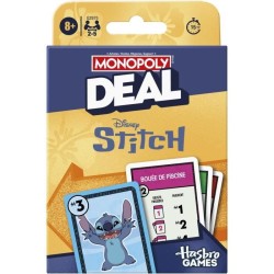 Monopoly Deal Stitch, Jeu de cartes rapide 15 min, Hasbro Games, Des 8