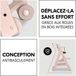 Chaise haute - HAUCK - BETA+ - Evolutive - De 6 mois a 90 kg - Bois FS
