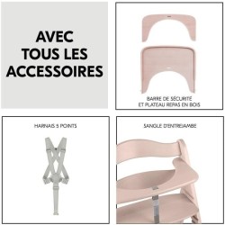 Chaise haute - HAUCK - BETA+ - Evolutive - De 6 mois a 90 kg - Bois FS