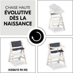 Chaise haute - HAUCK - BETA+ - Evolutive - De 6 mois a 90 kg - Bois FS