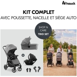 HAUK - Ensemble de voyage 3-en-1 Shop N Care Trio - Poussette + Nacell