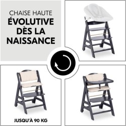 Chaise haute - HAUCK - BETA+ - Evolutive - De 6 mois a 90 kg - Bois FS