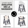 Chaise haute - HAUCK - BETA+ - Evolutive - De 6 mois a 90 kg - Bois FS