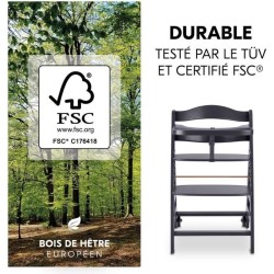 Chaise haute - HAUCK - BETA+ - Evolutive - De 6 mois a 90 kg - Bois FS