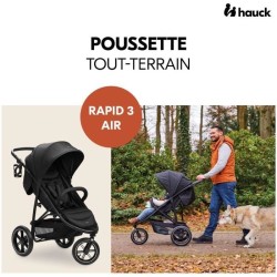 HAUCK - Poussette tout terrain - RAPID 3 Air - 3 roues - Pliage a 1 ma