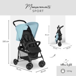 HAUCK - Poussette canne - SPORT - Pliable & inclinable - Capote Pare-S