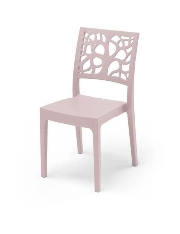 Chaise de jardin TETI ARETA - Rose pastel - Plastique résine - 52 x 46 x H 86 cm
