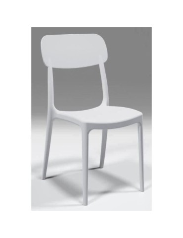 Chaise de jardin CALIPSO ARETA - Blanc - Lot de 4 - 53 x 46 x H 88 cm - Résine de synthese