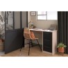 PARISOT Bureau droit 3 tiroirs - Décor chene/noir - L 121,4 x P 55 x
